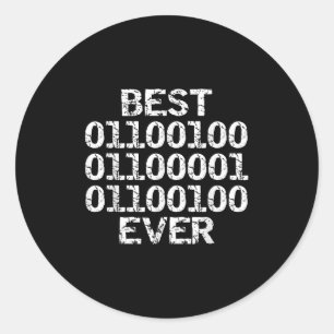 Pegatina Redonda Papá Siempre En Ingeniero De Software De Código Bi