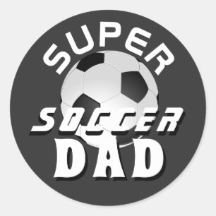 Pegatina Redonda Papá superfutbolero padre deportivo