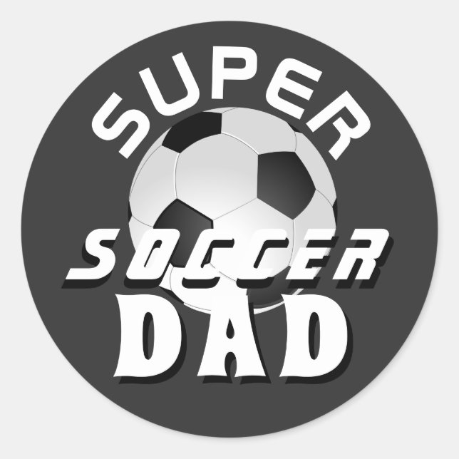 Pegatina Redonda Papá superfutbolero padre deportivo (Anverso)