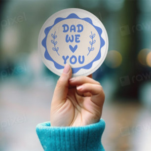 Pegatina Redonda Papá Te Amamos Regalo Cute para el Día del Padre