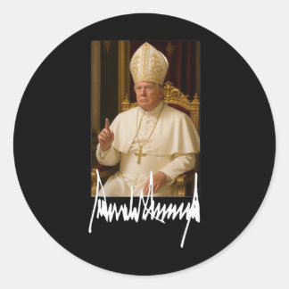 Pegatina Redonda Papa Trump Divertido Presidente Americano Trump Va