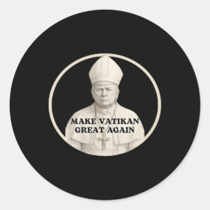 Pegatina Redonda Papa Trump Divertido Trump Vaticano Cristiano Retr