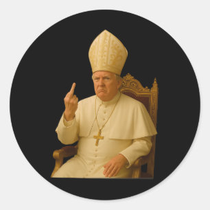 Pegatina Redonda Papa Trump Divertido Trump Vaticano Cristiano Retr