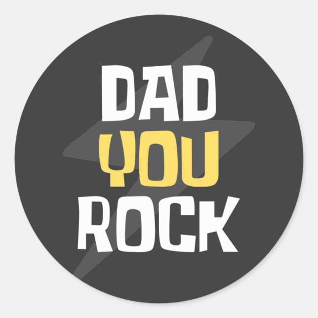Pegatina Redonda Papa tú rocas - Día del Padre / Regalo de cumpleañ (Anverso)