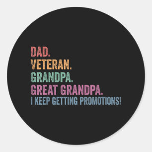 Pegatina Redonda Papá veterano abuelo divertidísimo padre abuelo