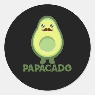 Pegatina Redonda Papacado Aguacate Pareja Aguacates Saludable