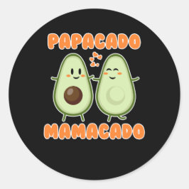 Pegatina Redonda Papacado mamacado hacer Familycado
