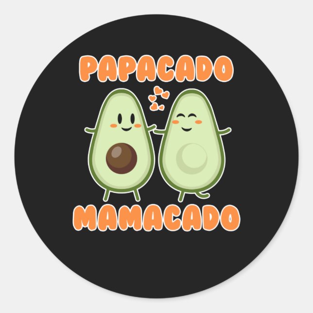 Pegatina Redonda Papacado mamacado hacer Familycado (Anverso)