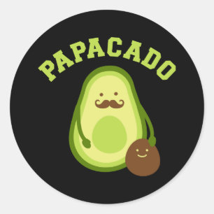 Pegatina Redonda Papacado regalo gracioso nuevo papá o papi invitac