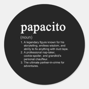 Pegatina Redonda Papacito Definición Funny Nuevo Guay