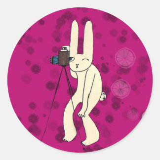 Pegatina Redonda Paparazi en rosa