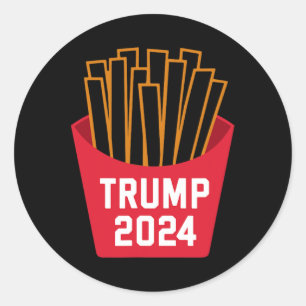 Pegatina Redonda Papas Fritas Trump 2025 Trump 2025 Papas Trump
