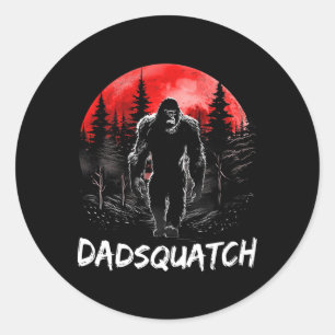 Pegatina Redonda Papásquatch Divertido Bigfoot Papá Sasquatch Yeti