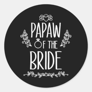 Pegatina Redonda Papaw De La Familia Del Partido De La Boda De Novi