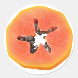 Pegatina Redonda Papaya slice