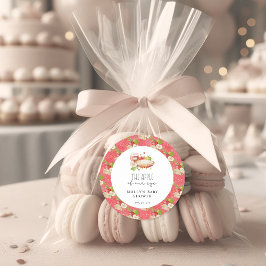 Pegatina Redonda Papel Baby Shower de Apple of Our Eye