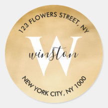 Papel con Monograma de Oro con Dirección de Devolu