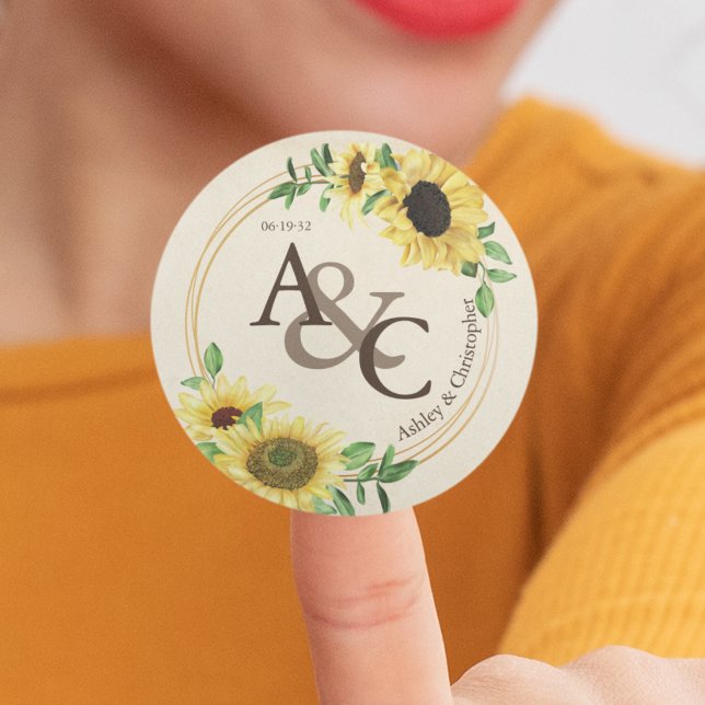 Pegatina Redonda Papel de época ・ Boda elegante y moderno (Subido por el creador)