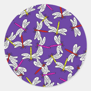 Pegatina Redonda Papel de escritorio de Dragonfly