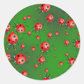Pegatina Redonda Papel de escritorio de Ladybug