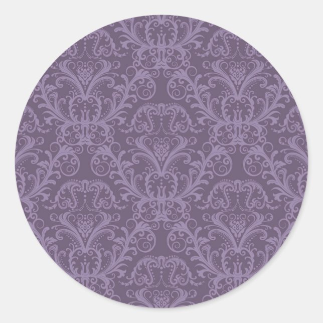 Pegatina Redonda Papel de fondo morado de lujo (Anverso)