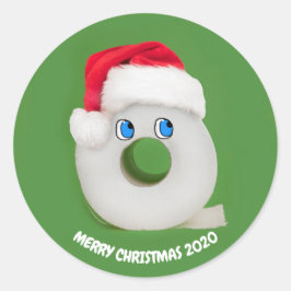 Pegatina Redonda Papel de inodoro festivo de navidad 2020