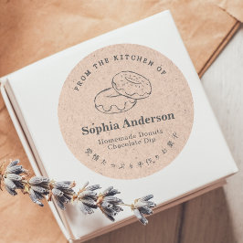 Pegatina Redonda Papel de la cocina de productos horneados de Donut