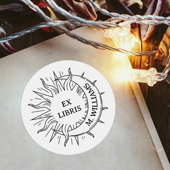 Pegatina Redonda Papel de la página del libro de la biblioteca pers (Subido por el creador)