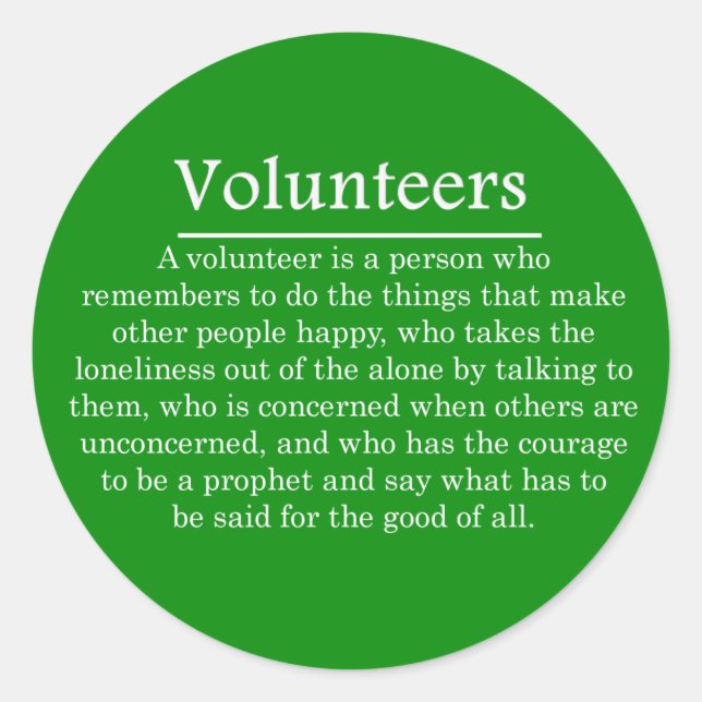 Pegatina Redonda Papel de los voluntarios (Anverso)