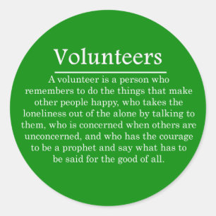 Pegatina Redonda Papel de los voluntarios