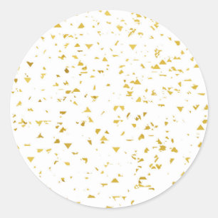 Pegatina Redonda Papel de oro, patrón, blanco, moda, elegante, dive