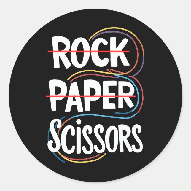 Pegatina Redonda Papel de rock tira a lesbianas de orgullo gay (Anverso)