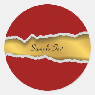 Pegatina Redonda Papel desgarrado