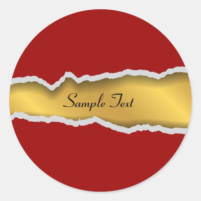 Pegatina Redonda Papel desgarrado (Anverso)