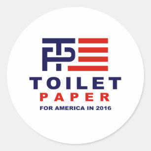 Pegatina Redonda Papel Higiénico para América 2016 -