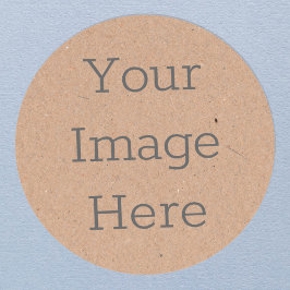 Pegatina Redonda Papel Kraft Marrón Rústico Orgánico Impresión Mini