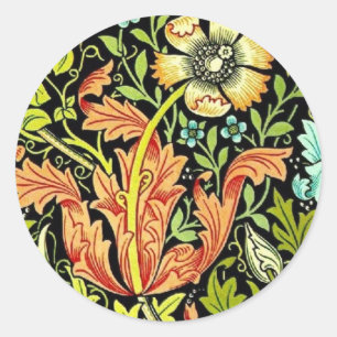 Pegatina Redonda Papel pintado de William Morris