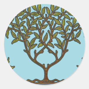 Pegatina Redonda Papel pintado floral William Morris Tree Frieze