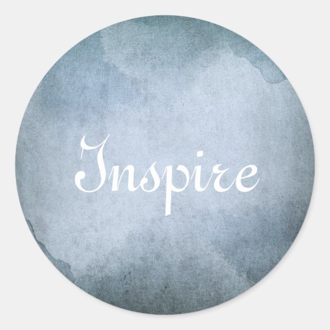 Pegatina Redonda papel viejo con la acuarela (Anverso)