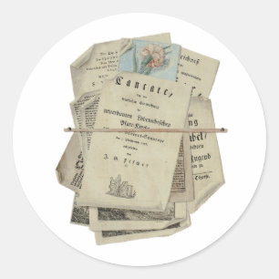 Pegatina Redonda Papeles Impresiones Florales Scrapbooking Art Clas