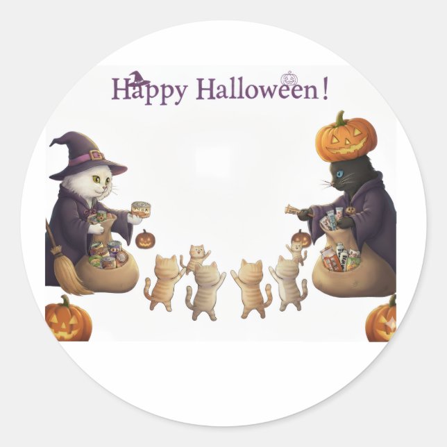 Pegatina Redonda Paper&pukku happy halloween! (Anverso)