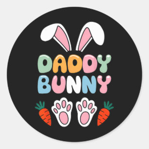 Pegatina Redonda Papi Bunny Easter Shirt - Meme Gracioso Para Papás
