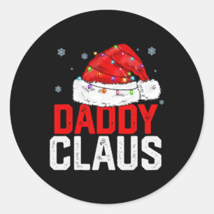 Pegatina Redonda Papi Claus Divertida Familia De Xmas Que Coincide