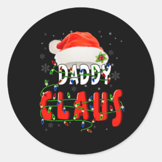 Pegatina Redonda Papi Claus Navidades Familia Pajama Matando Navida