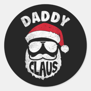 Pegatina Redonda Papi Claus Santa Claus Navidades graciosos coincid