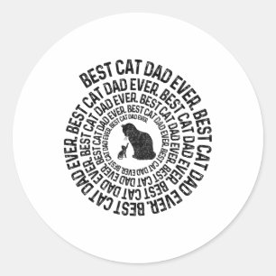 Pegatina Redonda Papi de gato espiral - mejor papa de gato en espir