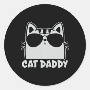 Pegatina Redonda Papi del gato de Guay huele a padre divertido de a