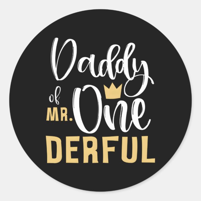 Pegatina Redonda Papi Del Sr. Onemaravilloso Primer Derrotado (Anverso)