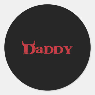Pegatina Redonda Papi Devil Horn Lazy Halloween disfraz Gothic Pap
