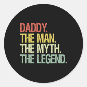 Pegatina Redonda Papi El Hombre El Mito De Los Padres De La Leyenda